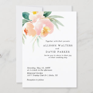 Cartes à Faire-part de mariage florales Peachy Wat