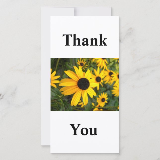 Cartes à fleurs Susan à oeil noir Merci (Devant)
