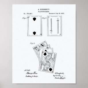 Cartes à jouer 1976 Brevet Art Livre blanc Poster