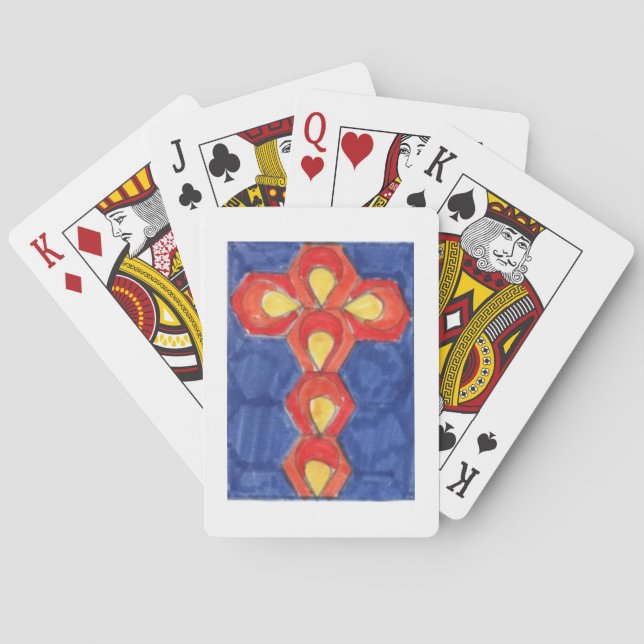 Cartes à jouer à motif de croix (dos)