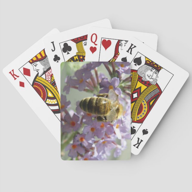 Cartes à jouer Abeille et fleurs de Buddleia (dos)
