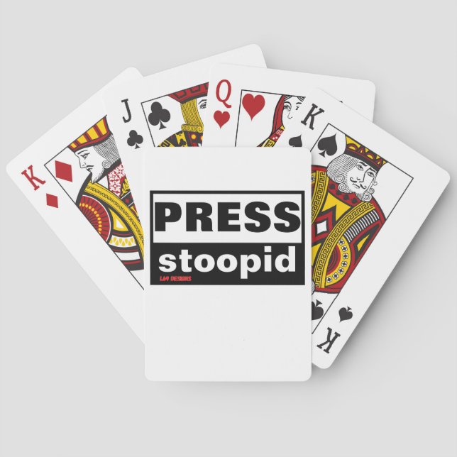 cartes à jouer "APPuyez sur STOOPID" (dos)
