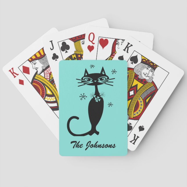Cartes à jouer Aqua Atomic Retro Chat Cadeau MCM (dos)
