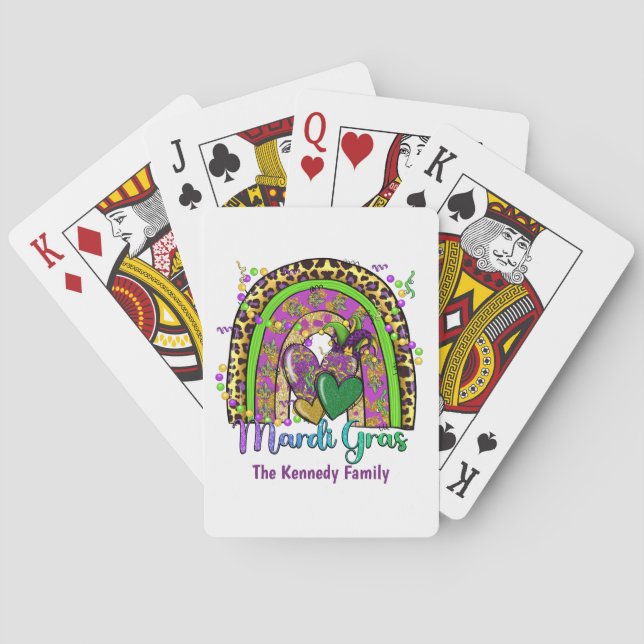Cartes à jouer arc-en-ciel Mardi Gras (dos)