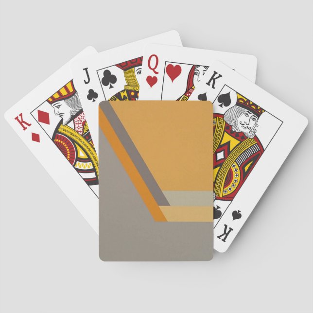 Cartes à jouer ART DECO (tangerine/gris) (dos)