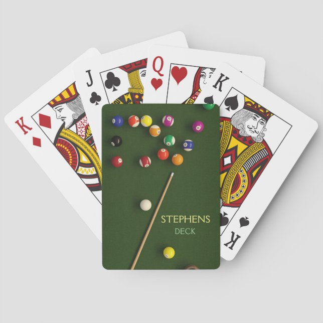 Cartes à jouer au jeu de billard (dos)