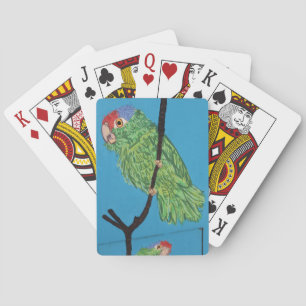cartes à jouer au perroquet vert