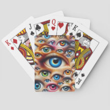 Cartes à jouer aux yeux surréalistes personnalisée