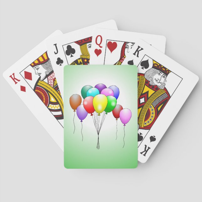 Cartes à jouer avec ballons d'anniversaire (dos)