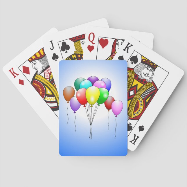 Cartes à jouer avec ballons d'anniversaire (dos)