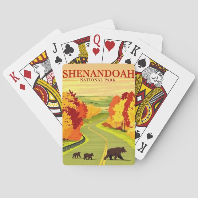 Cartes à jouer avec des ours dans le parc national (dos)