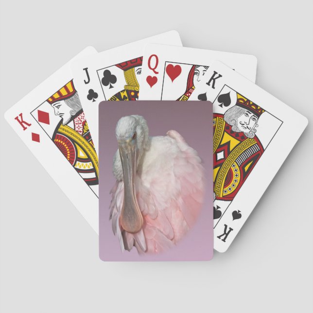 Cartes à jouer avec des Spatules rosées (dos)