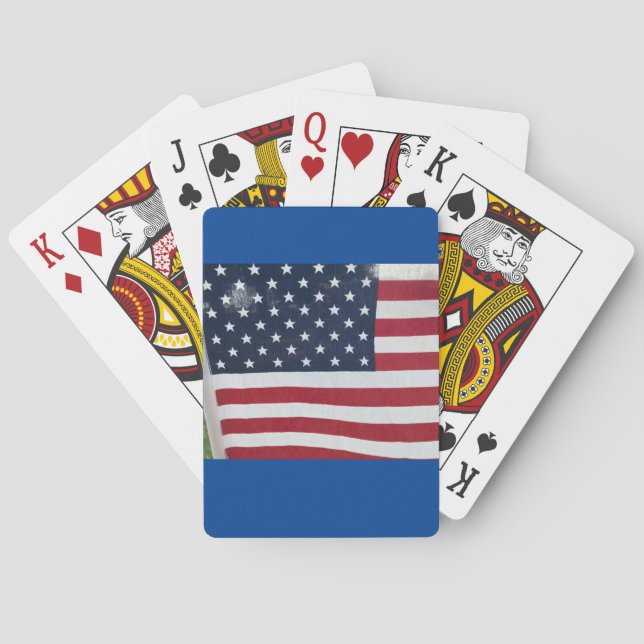 Cartes à jouer avec drapeau américain (dos)