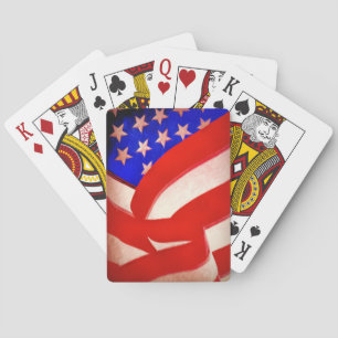 Cartes à jouer avec drapeau américain, faces à ind