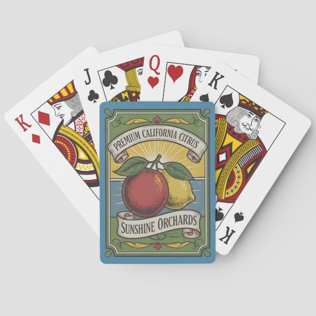 Cartes à jouer avec illustrations de cageots de fr (dos)