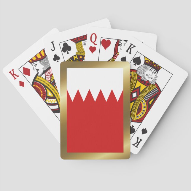 Cartes à jouer avec le drapeau de Bahreïn (dos)