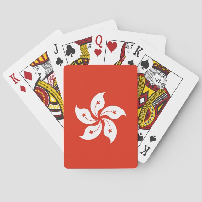 Cartes à jouer avec le drapeau de Hong Kong (dos)