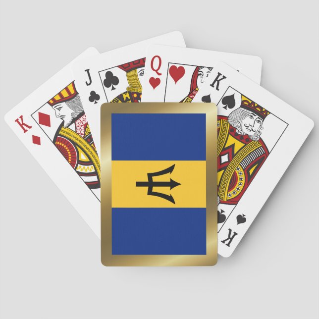 Cartes à jouer avec le drapeau de la Barbade (dos)