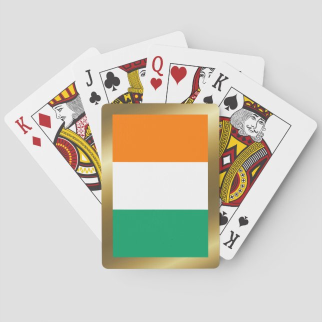 Cartes à jouer avec le drapeau de la Côte d'Ivoire (dos)