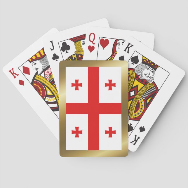 Cartes à jouer avec le drapeau de la Géorgie (dos)