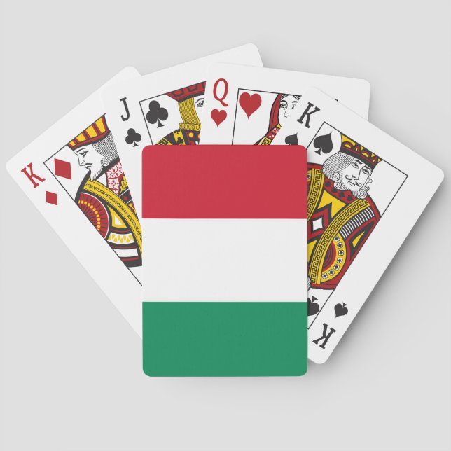 Cartes à jouer avec le drapeau de la Hongrie (dos)