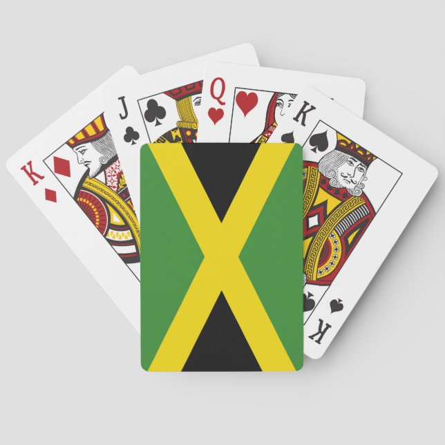 Cartes à jouer avec le drapeau de la Jamaïque (dos)