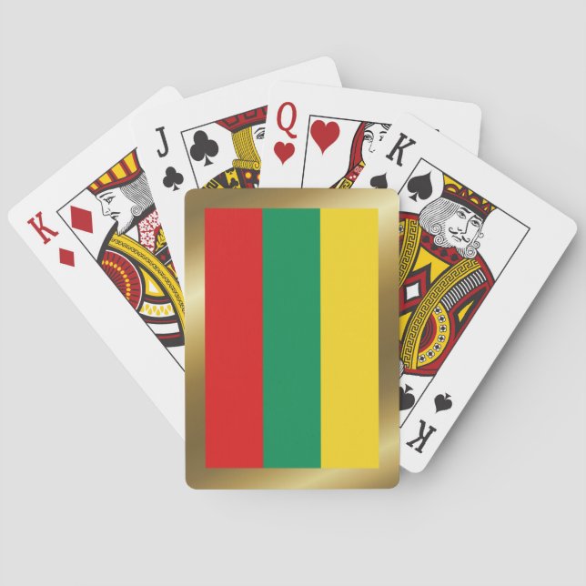 Cartes à jouer avec le drapeau de la Lituanie (dos)