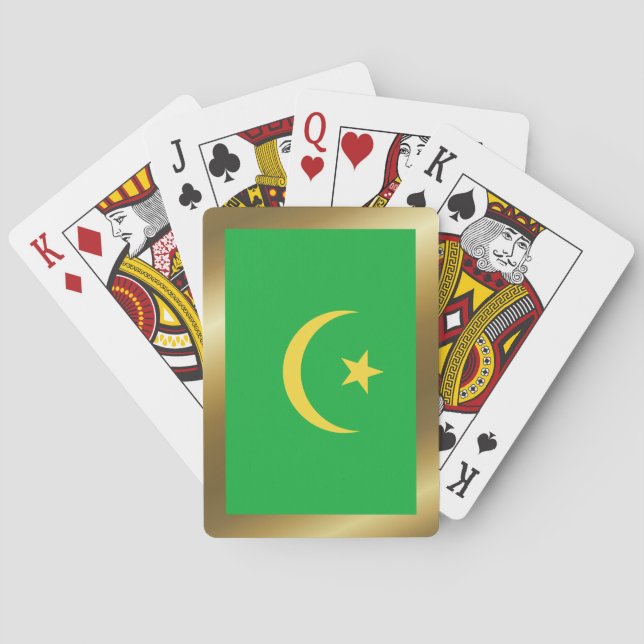Cartes à jouer avec le drapeau de la Mauritanie (dos)