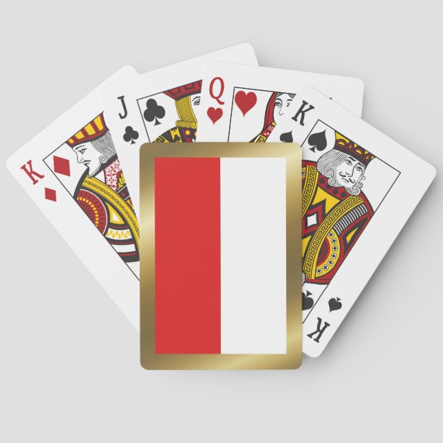 Cartes à jouer avec le drapeau de la Pologne (dos)