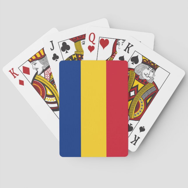 Cartes à jouer avec le drapeau de la Roumanie (dos)