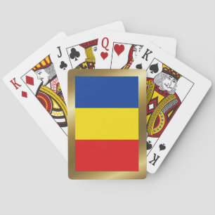 Cartes à jouer avec le drapeau de la Roumanie
