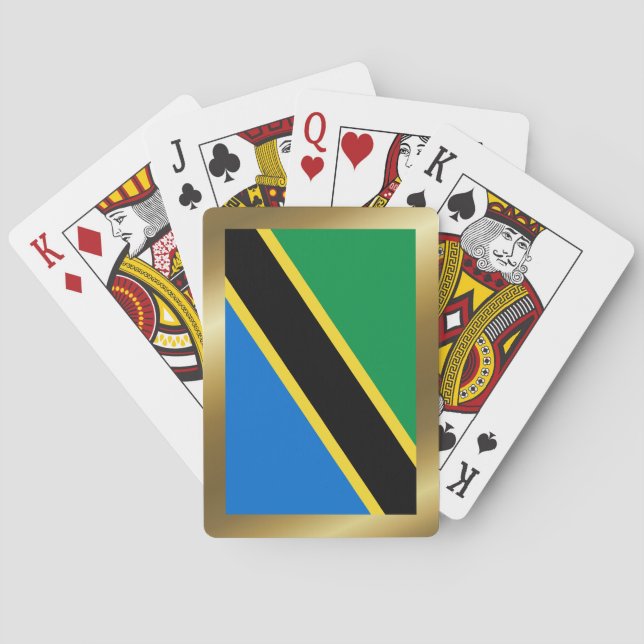 Cartes à jouer avec le drapeau de la Tanzanie (dos)