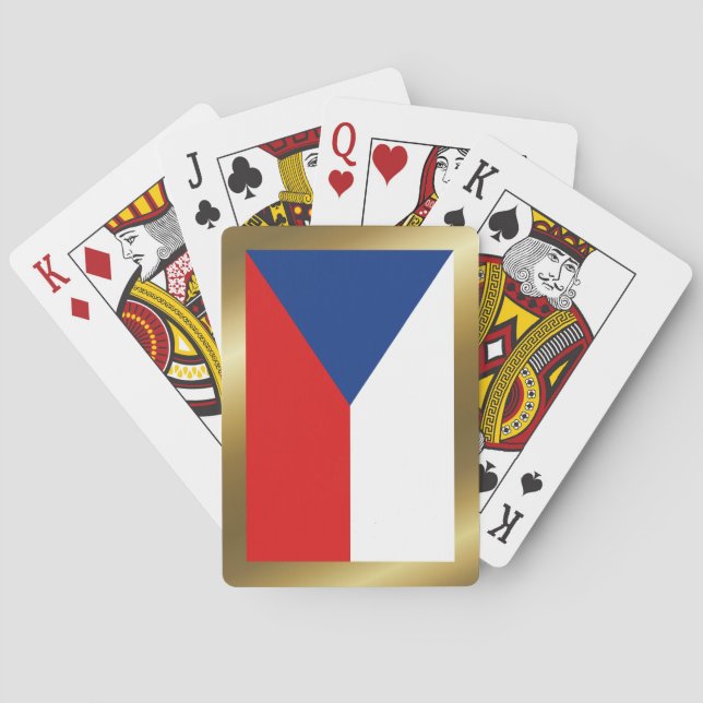 Cartes à jouer avec le drapeau de la Tchéquie (dos)