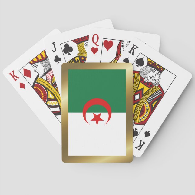 Cartes à jouer avec le drapeau de l'Algérie (dos)