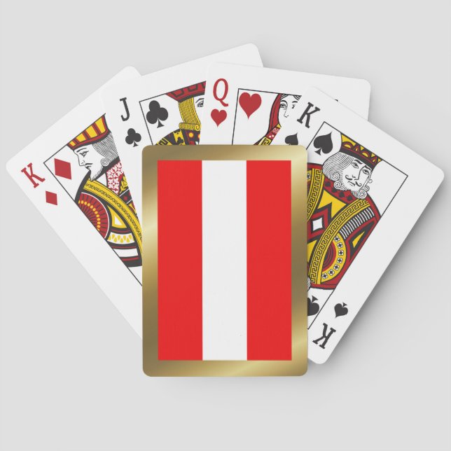 Cartes à jouer avec le drapeau de l'Autriche (dos)