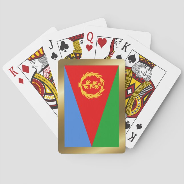 Cartes à jouer avec le drapeau de l'Érythrée (dos)