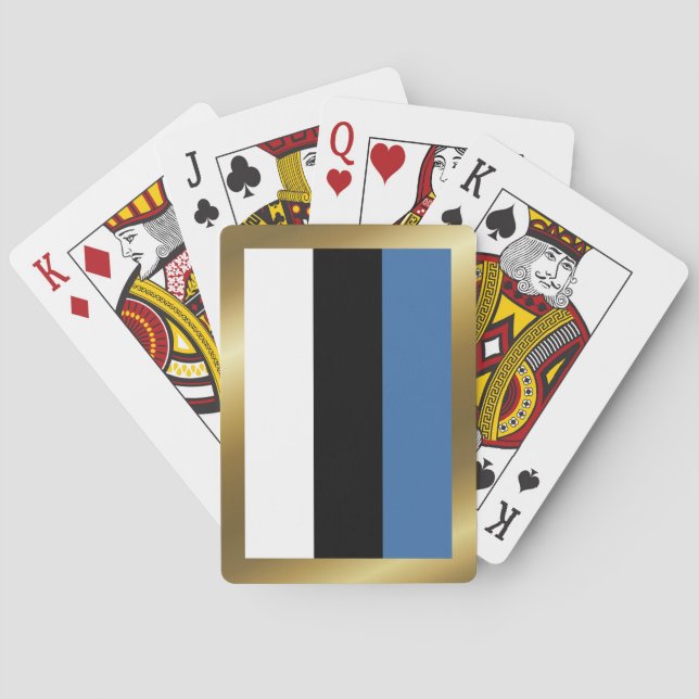 Cartes à jouer avec le drapeau de l'Estonie (dos)