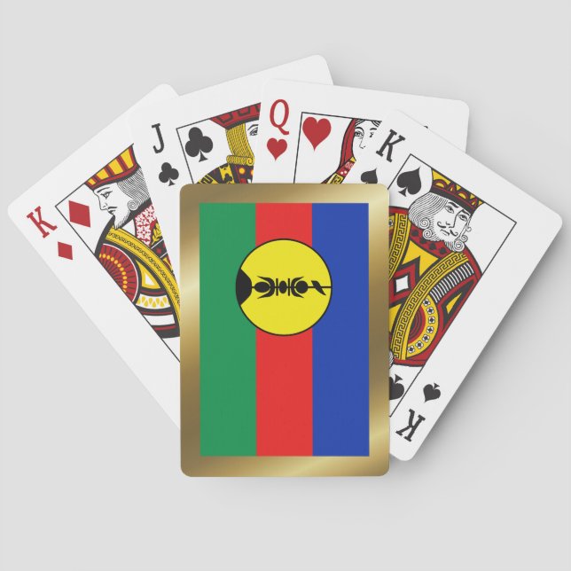 Cartes à jouer avec le drapeau de Nouvelle-Calédon (dos)