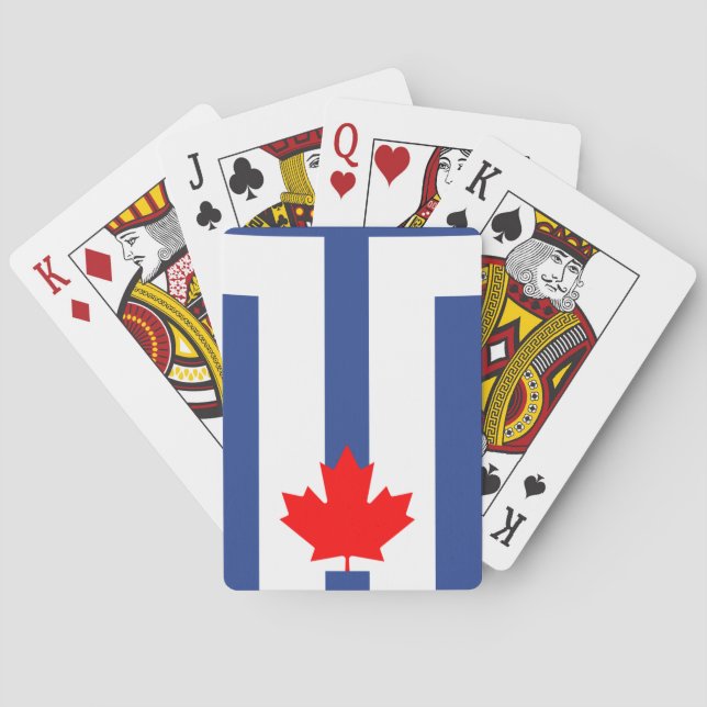 Cartes à jouer avec le drapeau de Toronto, Canada (dos)