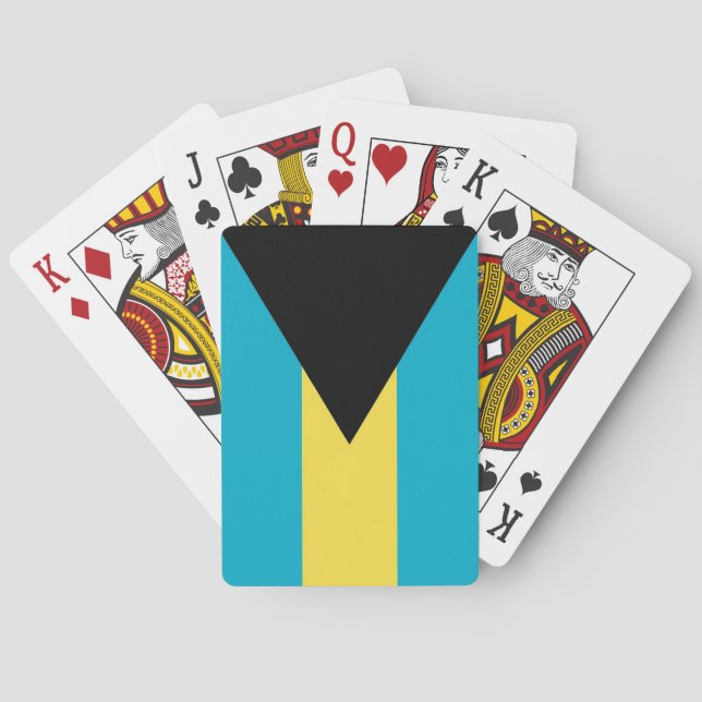 Cartes à jouer avec le drapeau des Bahamas (dos)