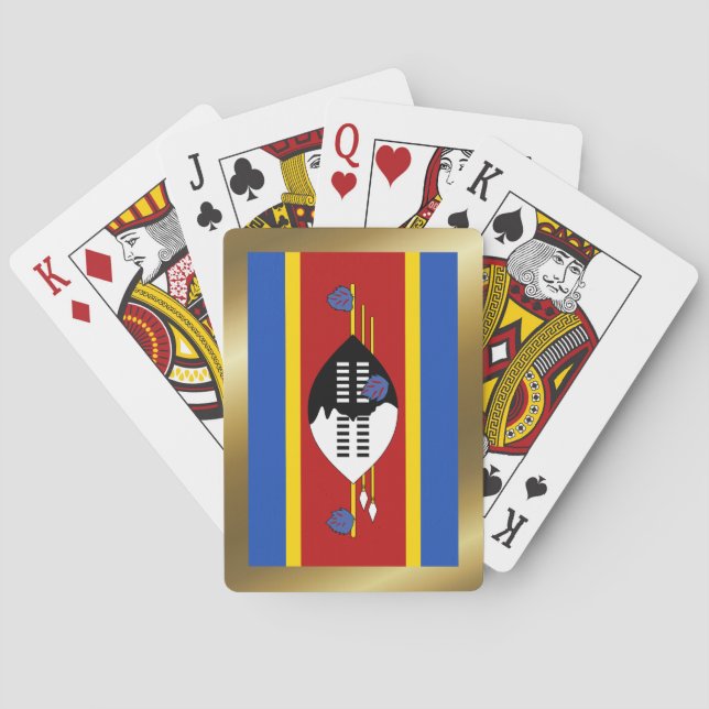 Cartes à jouer avec le drapeau d'Eswatini (dos)