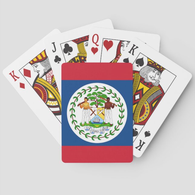 Cartes à jouer avec le drapeau du Belize (dos)