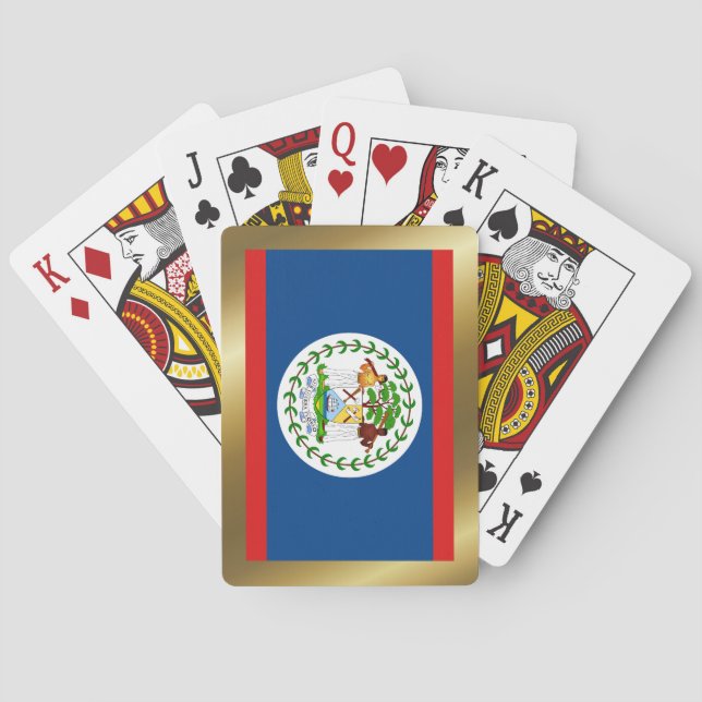 Cartes à jouer avec le drapeau du Belize (dos)