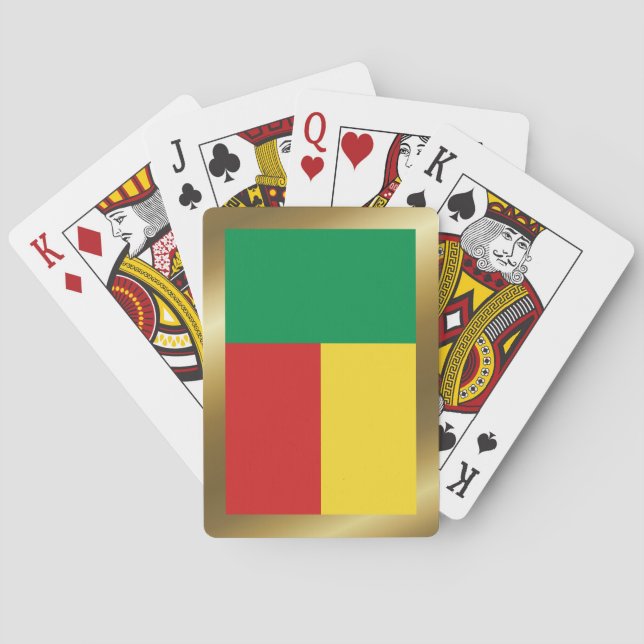 Cartes à jouer avec le drapeau du Bénin (dos)