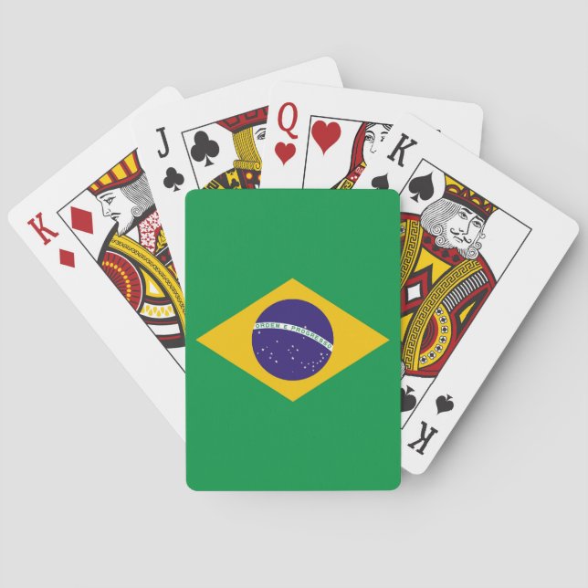 Cartes à jouer avec le drapeau du Brésil (dos)