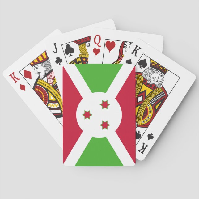 Cartes à jouer avec le drapeau du Burundi (dos)