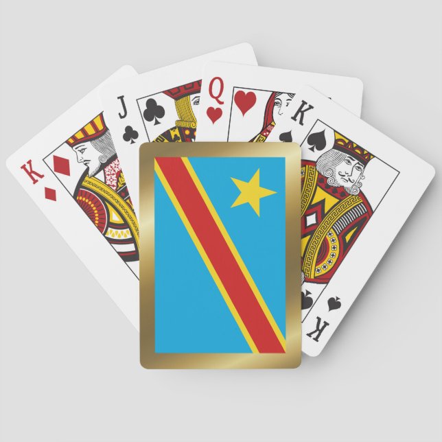 Cartes à jouer avec le drapeau du Congo-Kinshasa (dos)
