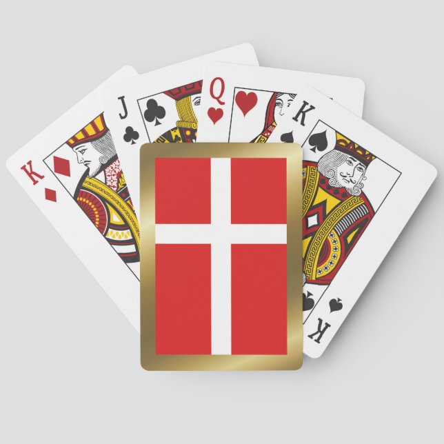 Cartes à jouer avec le drapeau du Danemark (dos)