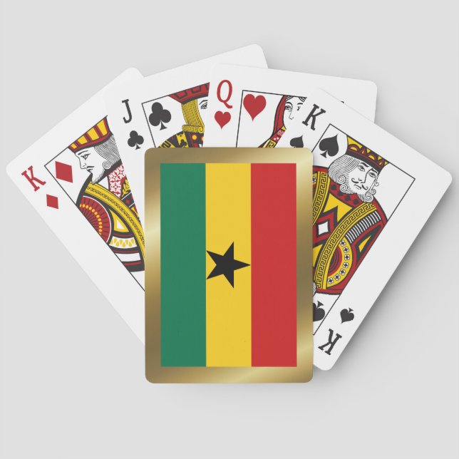 Cartes à jouer avec le drapeau du Ghana (dos)