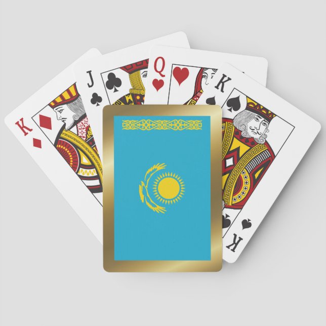 Cartes à jouer avec le drapeau du Kazakhstan (dos)